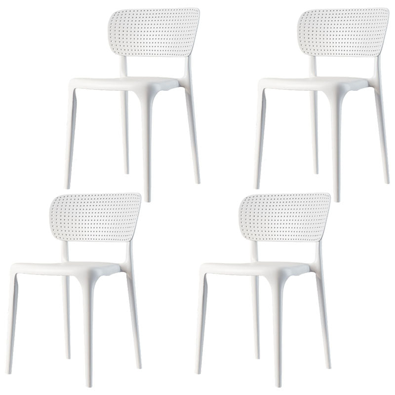 Contemporary Plastic Armless Chair Open Back Kitchen Room Chair