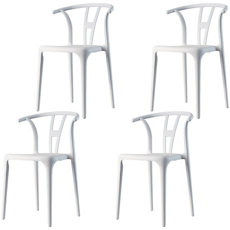 Contemporary Plastic Armless Chair Open Back Kitchen Room Chair