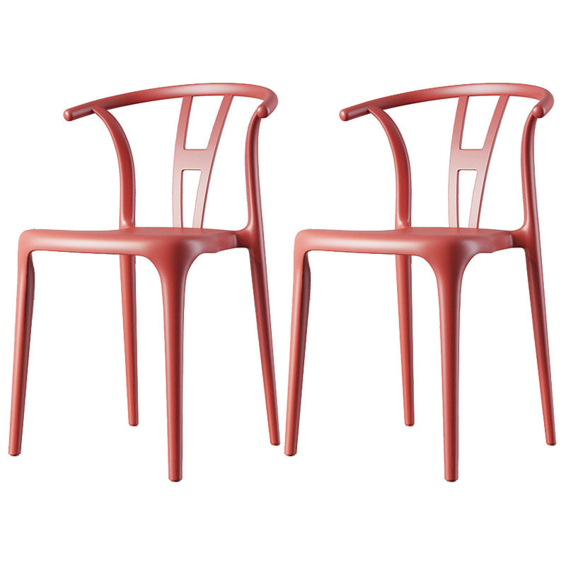 Contemporary Plastic Armless Chair Open Back Kitchen Room Chair