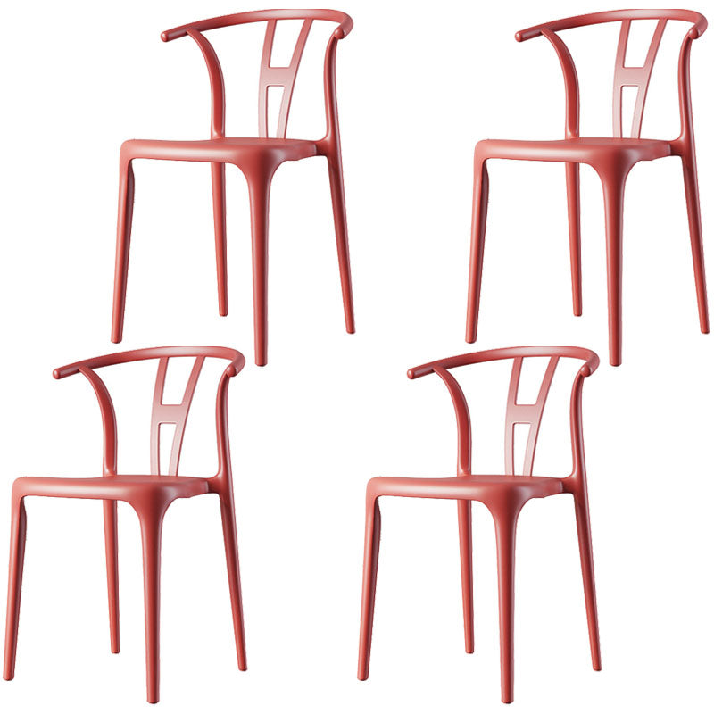 Contemporary Plastic Armless Chair Open Back Kitchen Room Chair