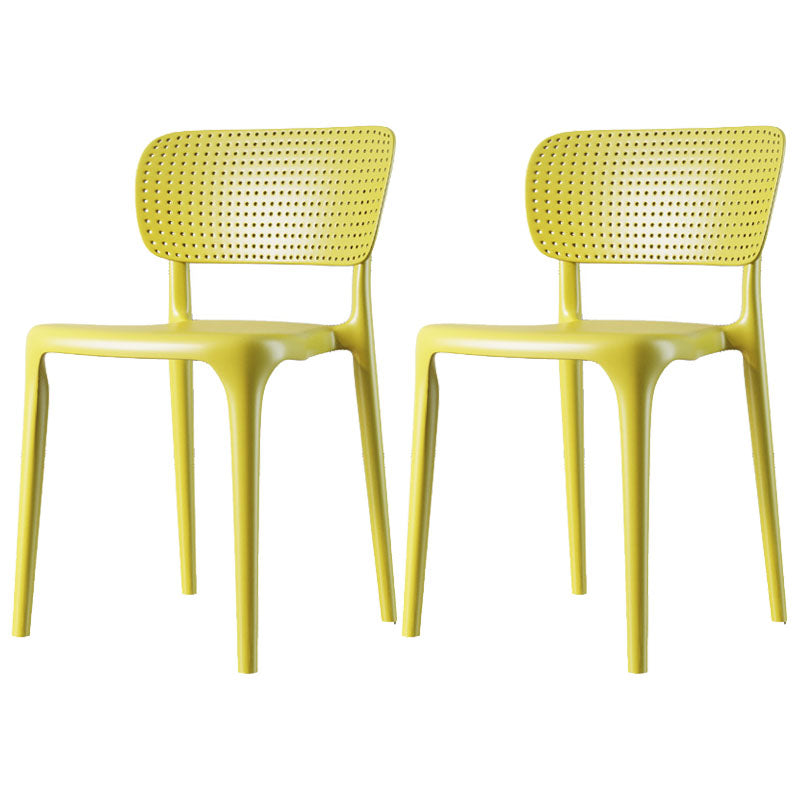 Contemporary Plastic Armless Chair Open Back Kitchen Room Chair