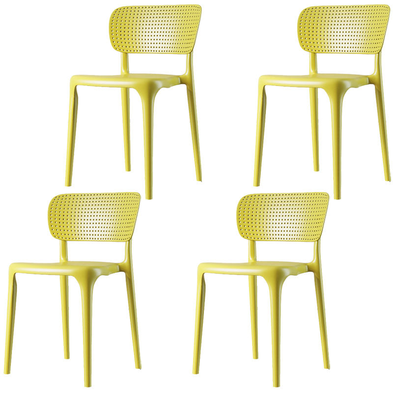 Contemporary Plastic Armless Chair Open Back Kitchen Room Chair