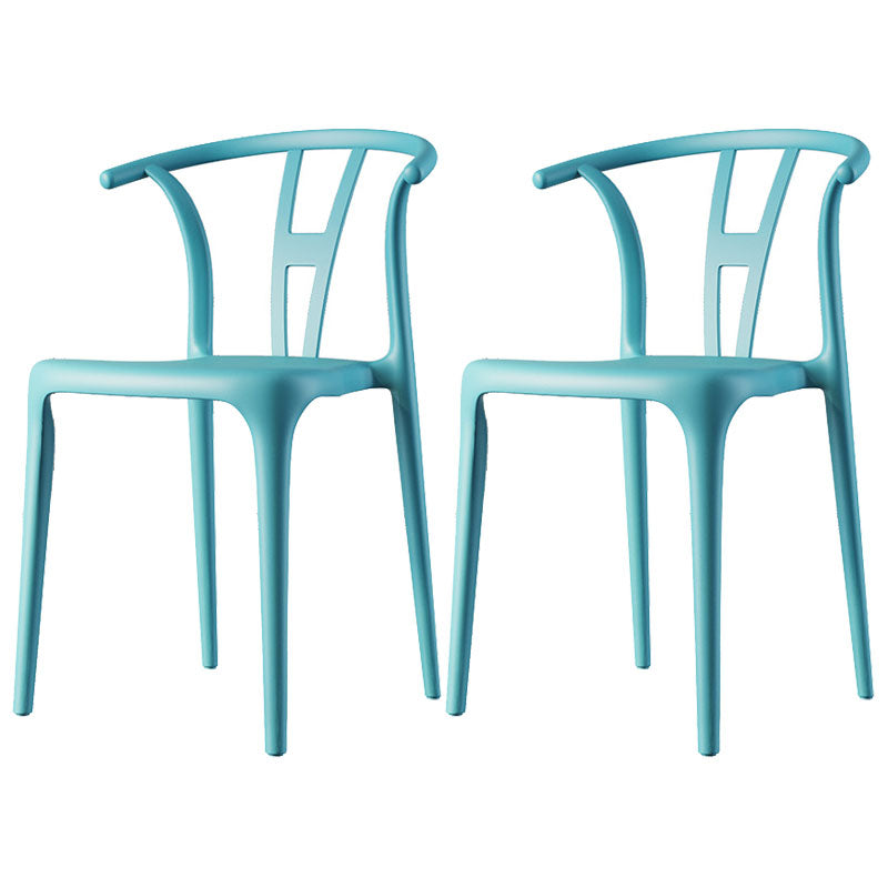 Contemporary Plastic Armless Chair Open Back Kitchen Room Chair