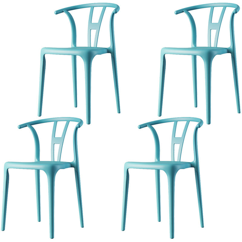 Contemporary Plastic Armless Chair Open Back Kitchen Room Chair