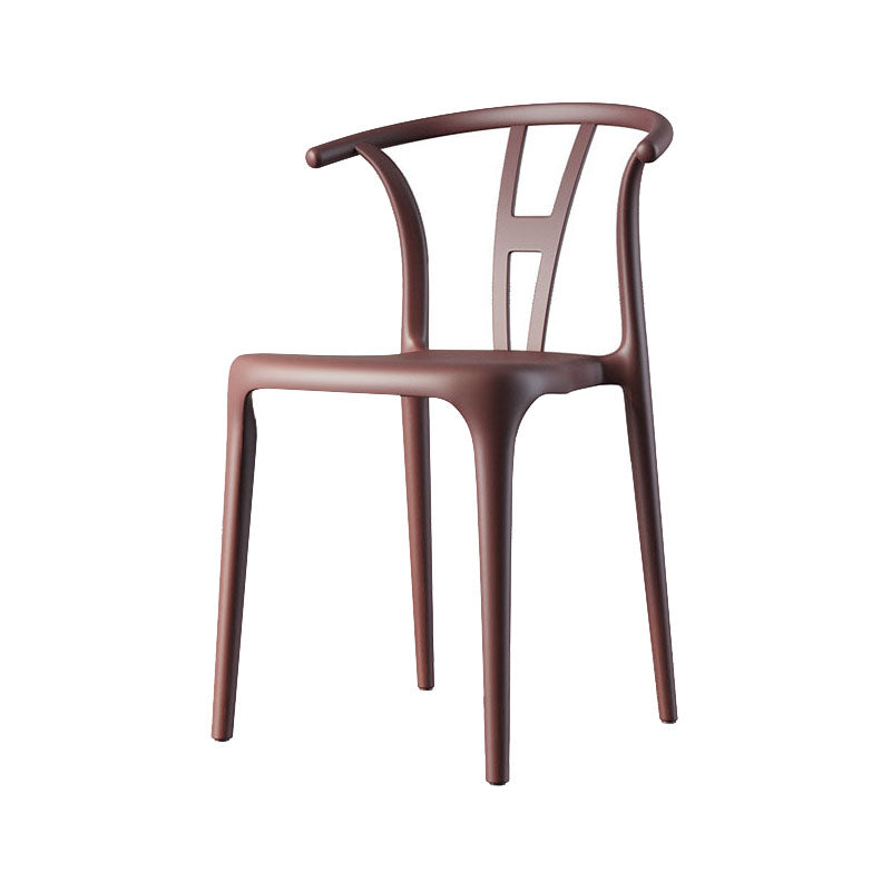 Contemporary Plastic Armless Chair Open Back Kitchen Room Chair