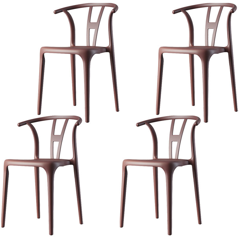 Contemporary Plastic Armless Chair Open Back Kitchen Room Chair