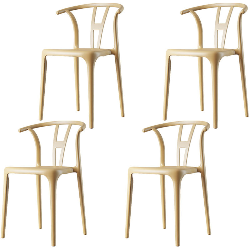 Contemporary Plastic Armless Chair Open Back Kitchen Room Chair