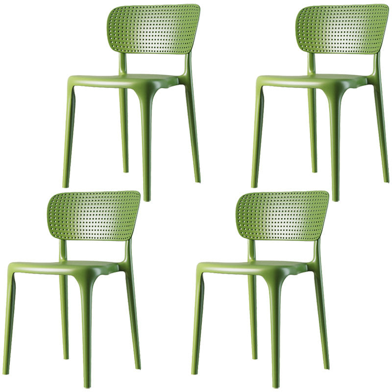 Contemporary Plastic Armless Chair Open Back Kitchen Room Chair