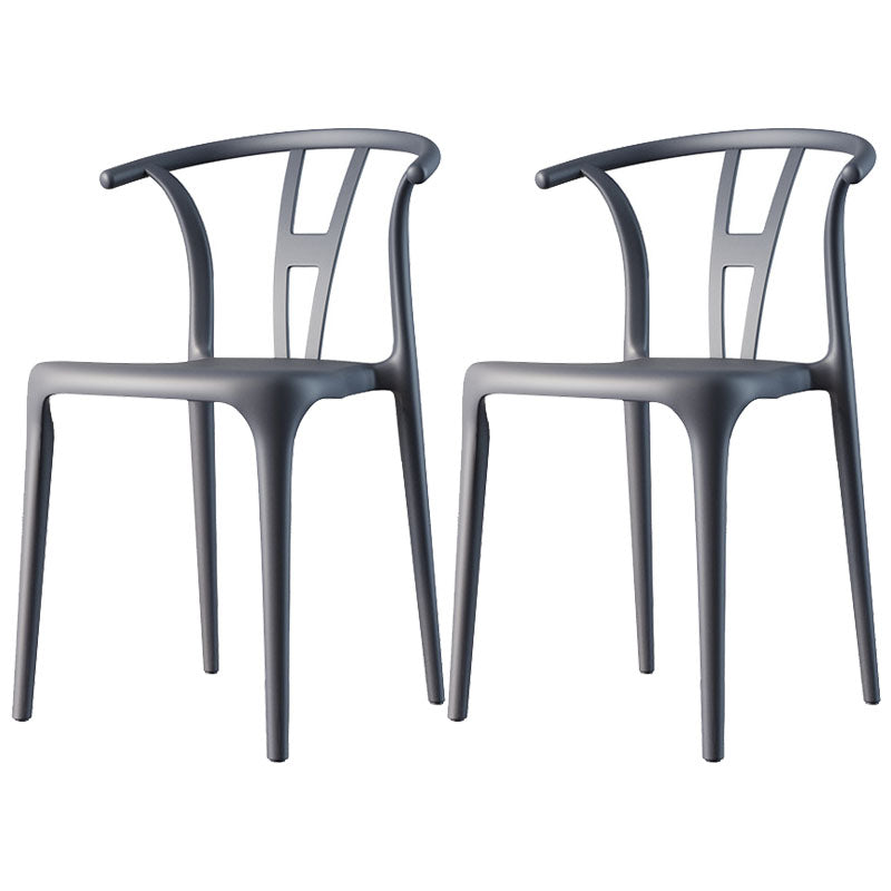 Contemporary Plastic Armless Chair Open Back Kitchen Room Chair