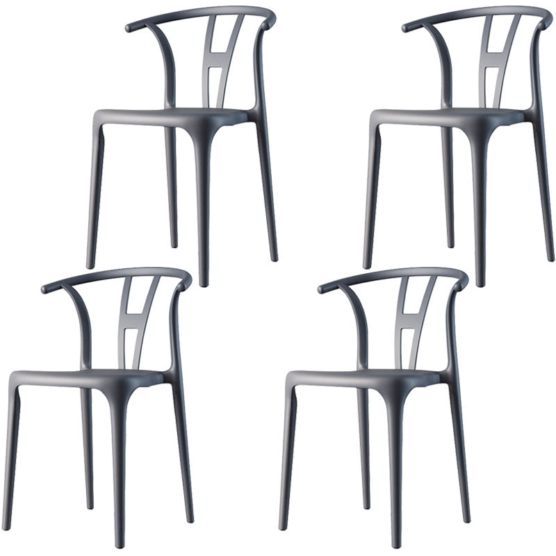 Contemporary Plastic Armless Chair Open Back Kitchen Room Chair