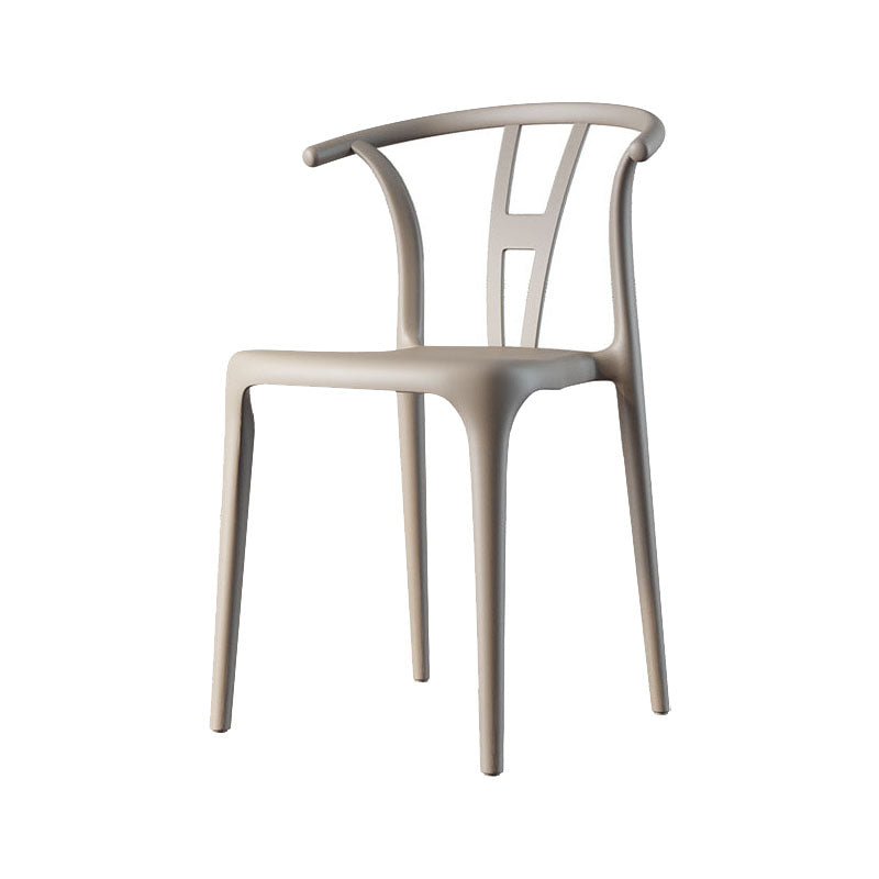 Contemporary Plastic Armless Chair Open Back Kitchen Room Chair