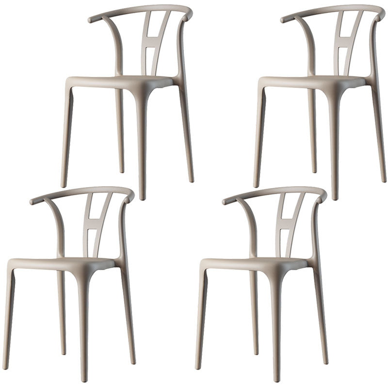 Contemporary Plastic Armless Chair Open Back Kitchen Room Chair