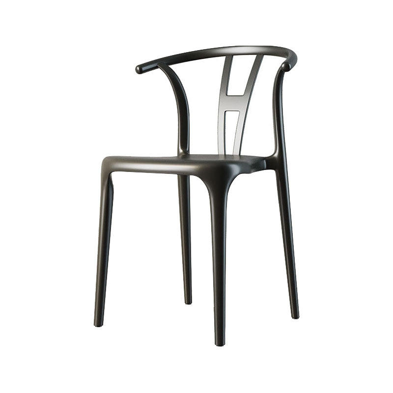 Contemporary Plastic Armless Chair Open Back Kitchen Room Chair