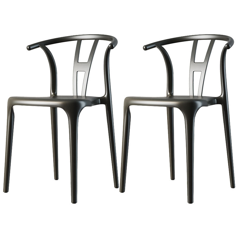 Contemporary Plastic Armless Chair Open Back Kitchen Room Chair