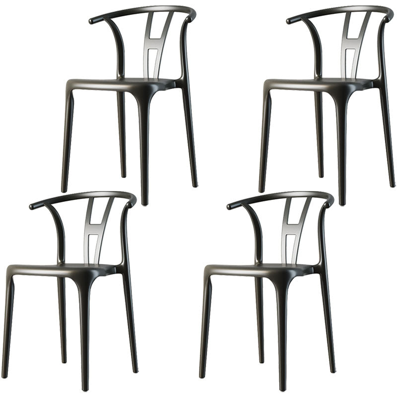 Contemporary Plastic Armless Chair Open Back Kitchen Room Chair