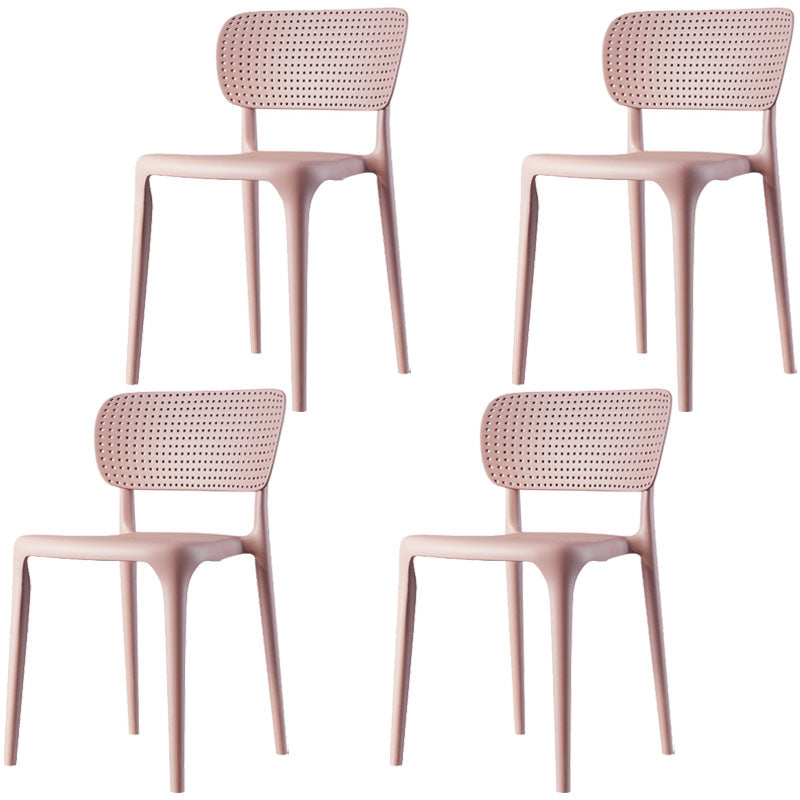 Contemporary Plastic Armless Chair Open Back Kitchen Room Chair