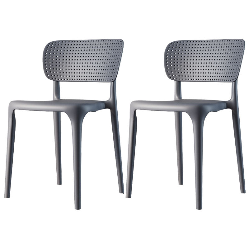 Contemporary Plastic Armless Chair Open Back Kitchen Room Chair