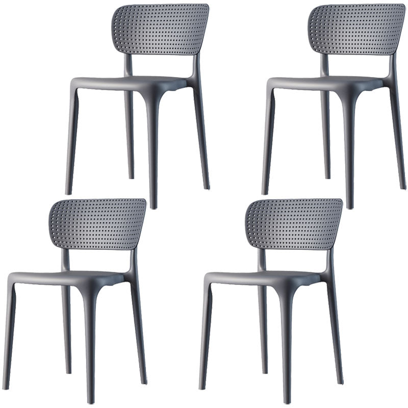 Contemporary Plastic Armless Chair Open Back Kitchen Room Chair