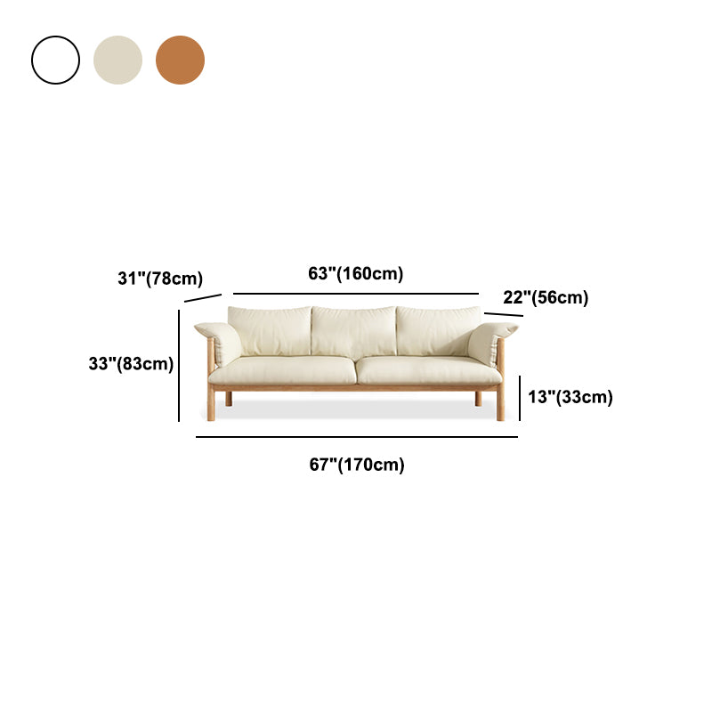 Faux Leather Stain Resistant Contemporary Standard Sofa Couch