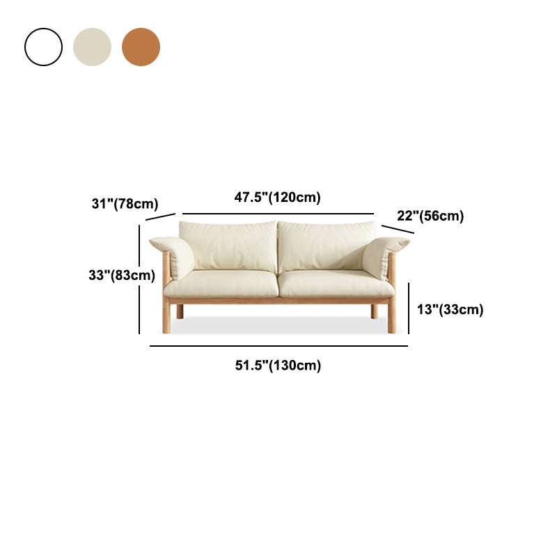 Faux Leather Stain Resistant Contemporary Standard Sofa Couch