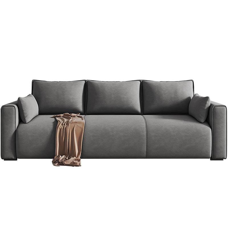 Faux Leather and Suede Stain Resistant Contemporary Standard Sofa Couch