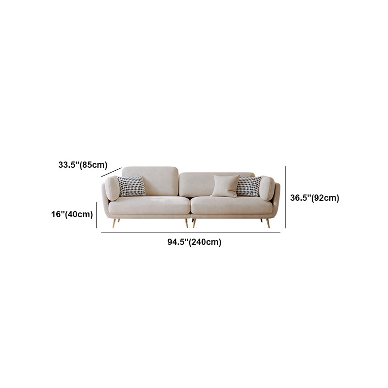 Velvet Pillow Top Arm Sofa with Pillow Back for Living Room 36.22" H