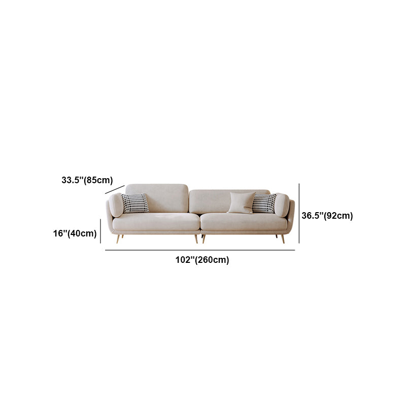 Velvet Pillow Top Arm Sofa with Pillow Back for Living Room 36.22" H