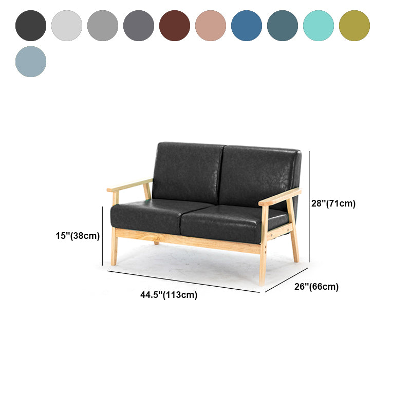 Modern Sofa 44.48" W x 25.98" D x 27.95" H Square Arm Sofa for Living Room