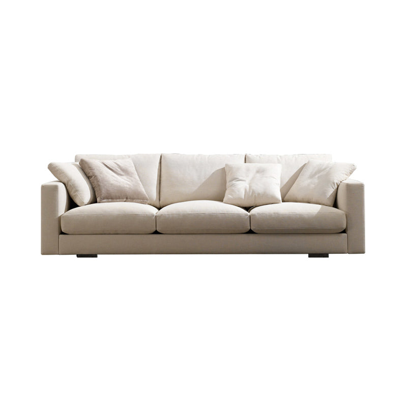 Contemporary Standard Faux Leather /Cotton Blend Square Arm Sofa Couch