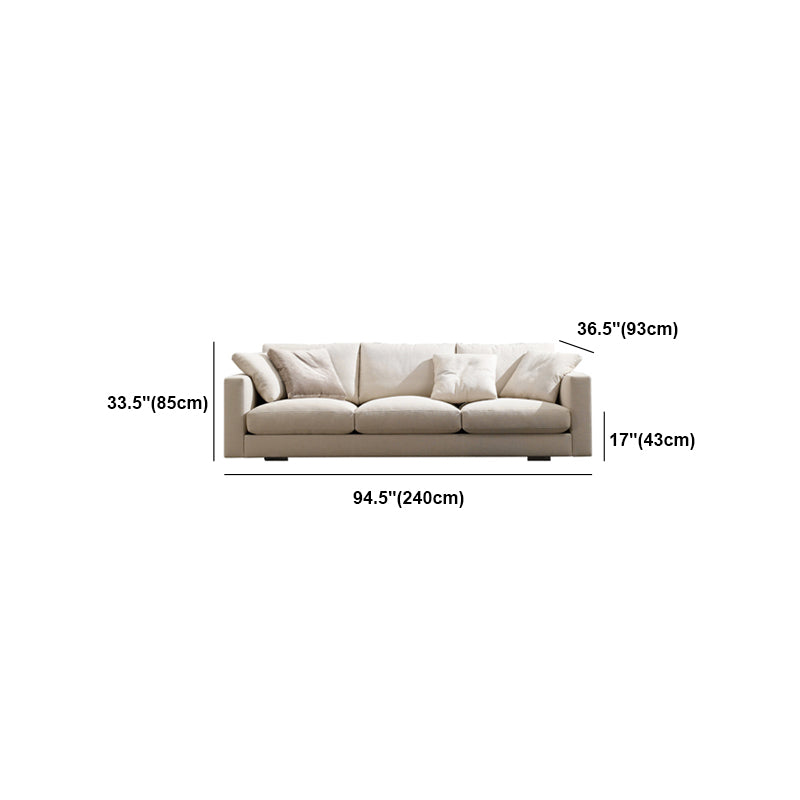 Contemporary Standard Faux Leather /Cotton Blend Square Arm Sofa Couch