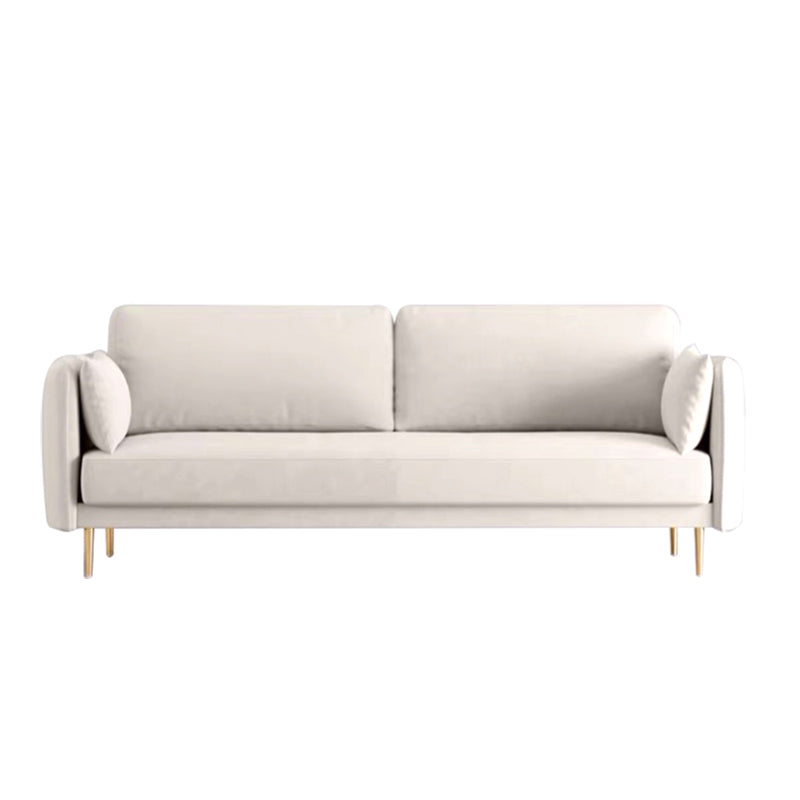 Velvet Pillow Top Arm Sofa with Two Pillows Back for Apartment