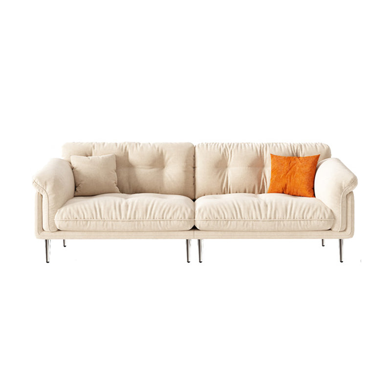 Standard Flared Arm Tufted Contemporary Sofa Couch in Beige/green