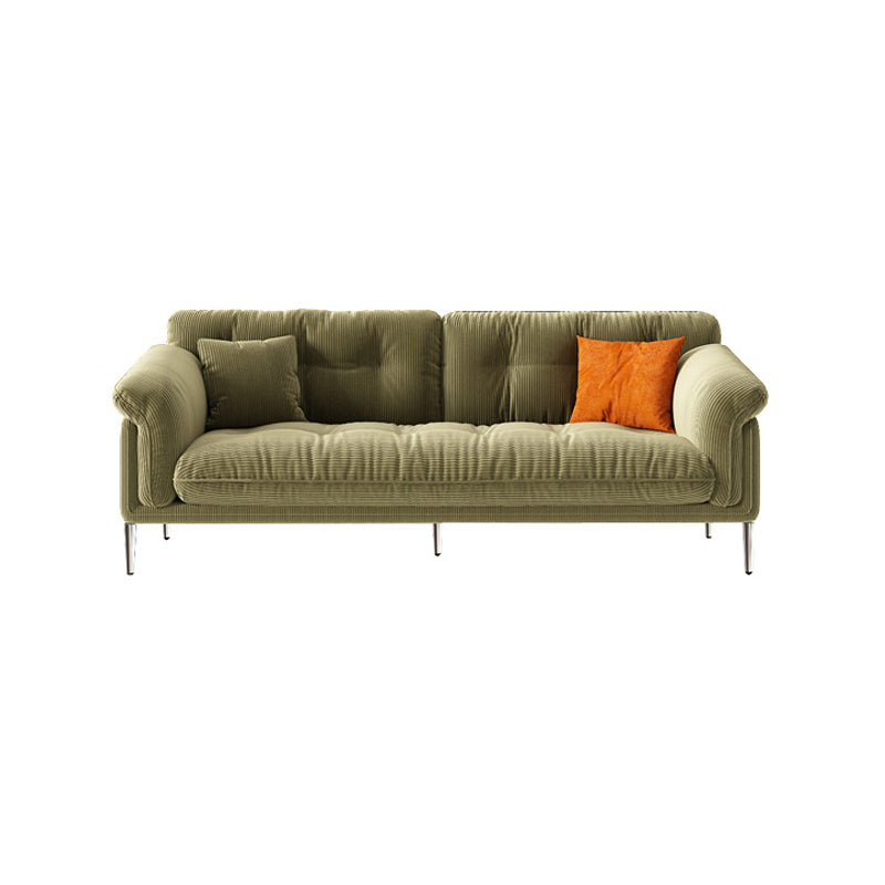 Standard Flared Arm Tufted Contemporary Sofa Couch in Beige/green