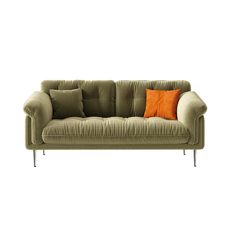 Standard Flared Arm Tufted Contemporary Sofa Couch in Beige/green