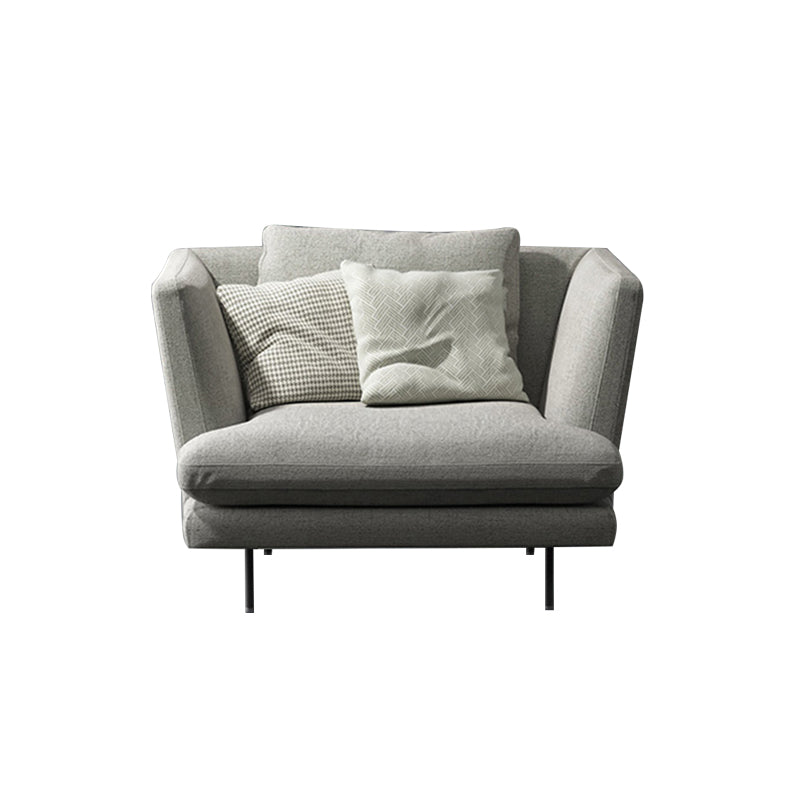 Modern Light-grey Pillows Top Seating Standard Square Arm Sofa