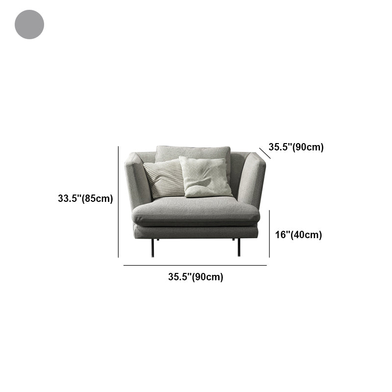 Modern Light-grey Pillows Top Seating Standard Square Arm Sofa