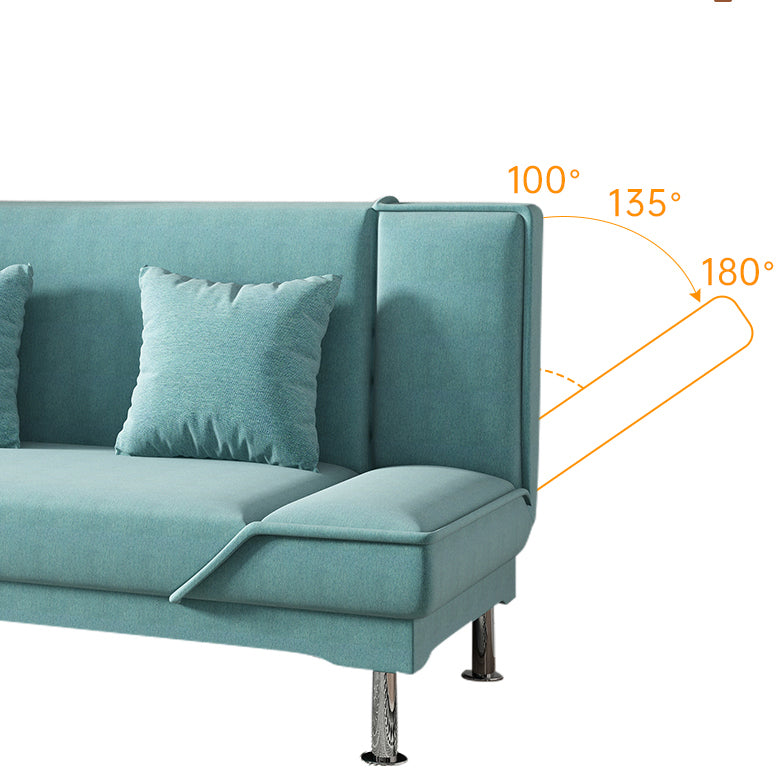 Contemporary Armless Convertible Sofa Linen Foldable Sofa for Apartment