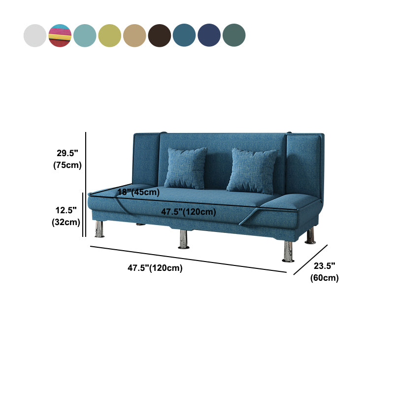 Contemporary Armless Convertible Sofa Linen Foldable Sofa for Apartment