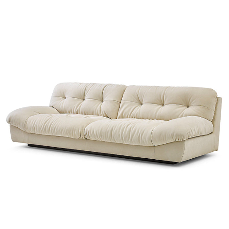 Tufted Backrest Sectional Sponge Padded Armless Off-white Sofa