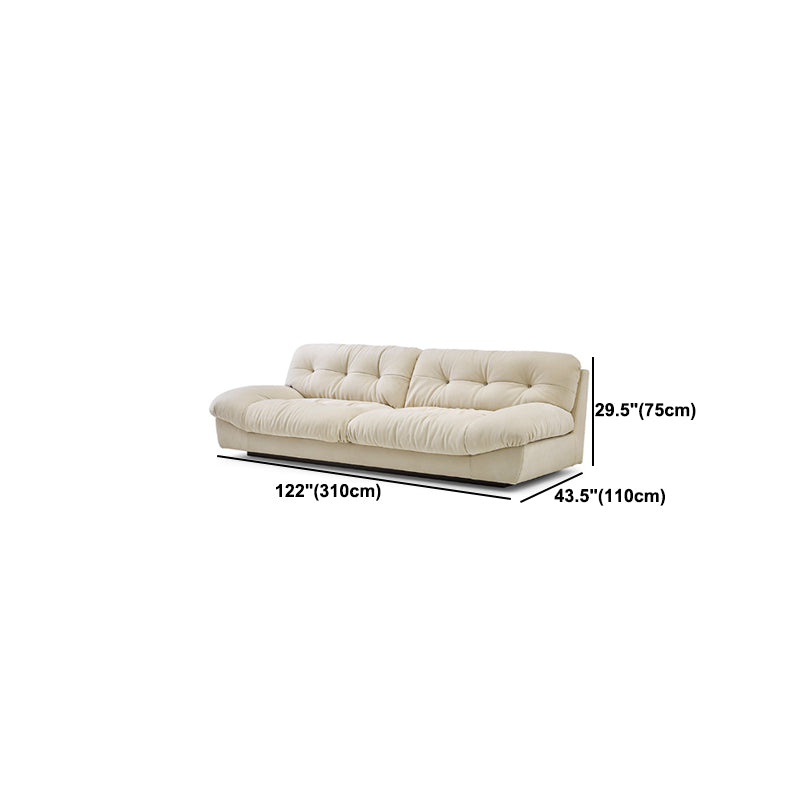 Tufted Backrest Sectional Sponge Padded Armless Off-white Sofa