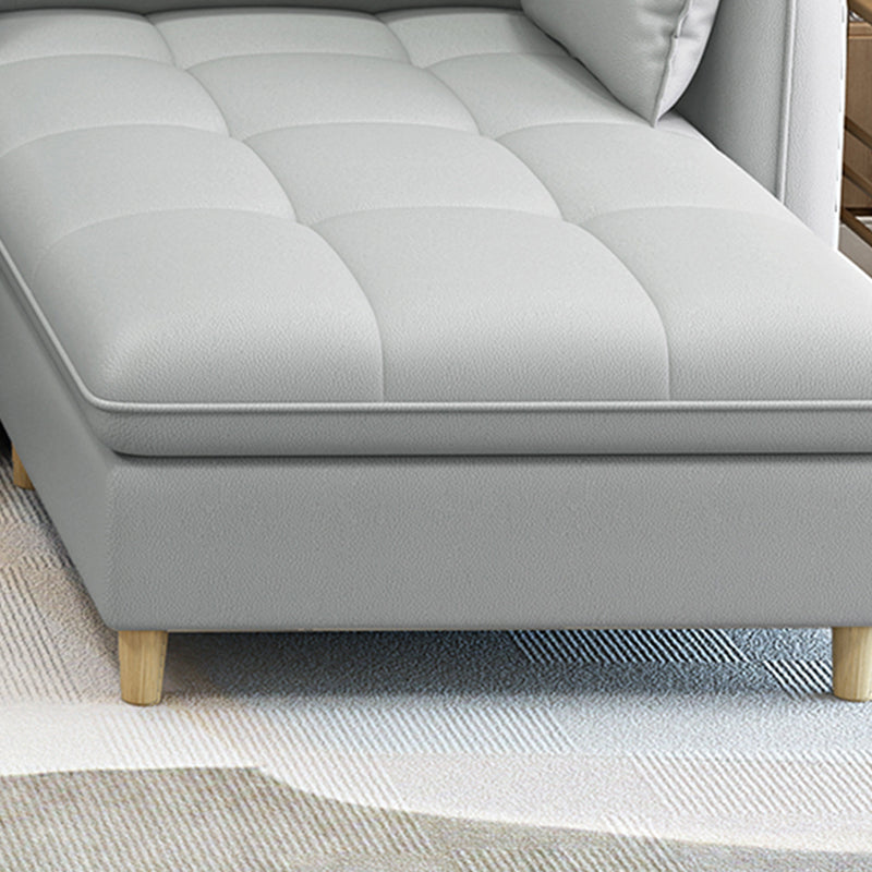 Scandinavian Pillow Back Sofa with Ottoman Included for Three People