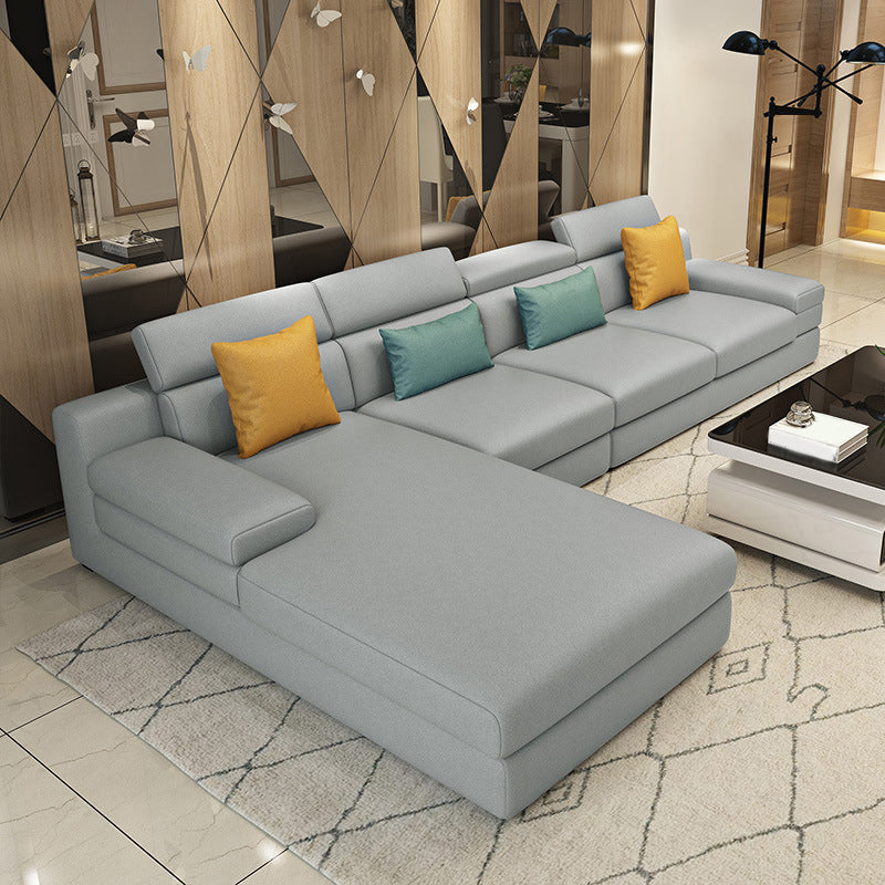 Scandinavian L-Shape Sectional with Pillow Top Arm for Four People