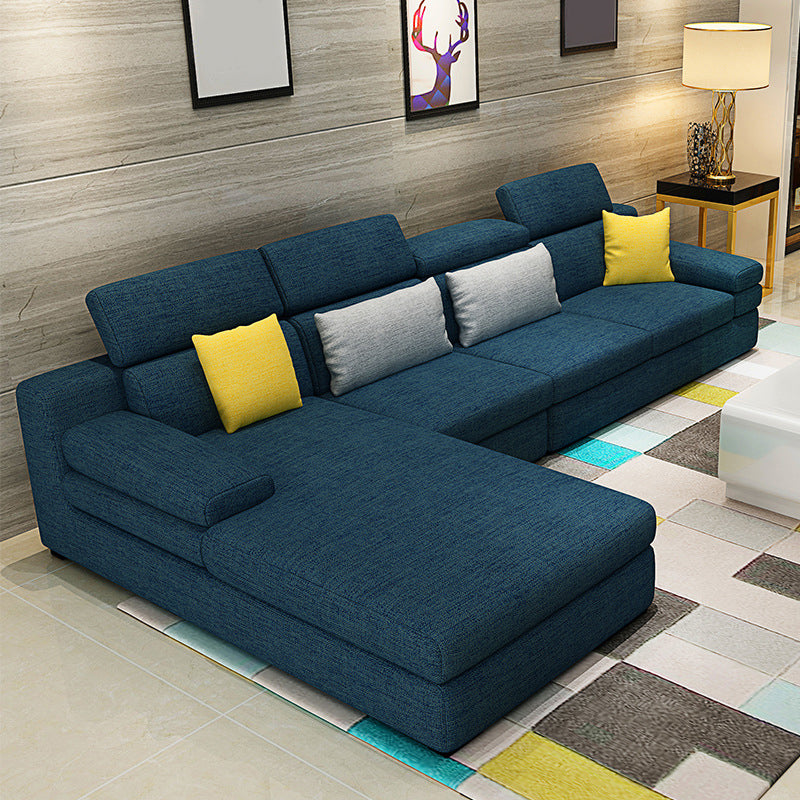 Scandinavian L-Shape Sectional with Pillow Top Arm for Four People