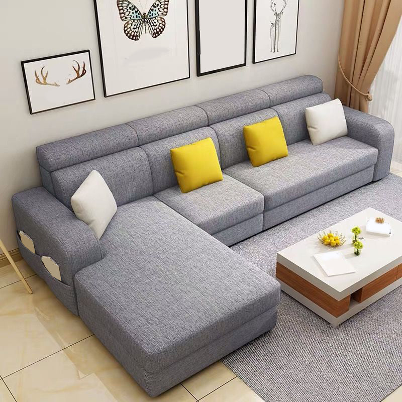 Scandinavian 4-seater L-Shape Sectional with Stoarge for Living Room