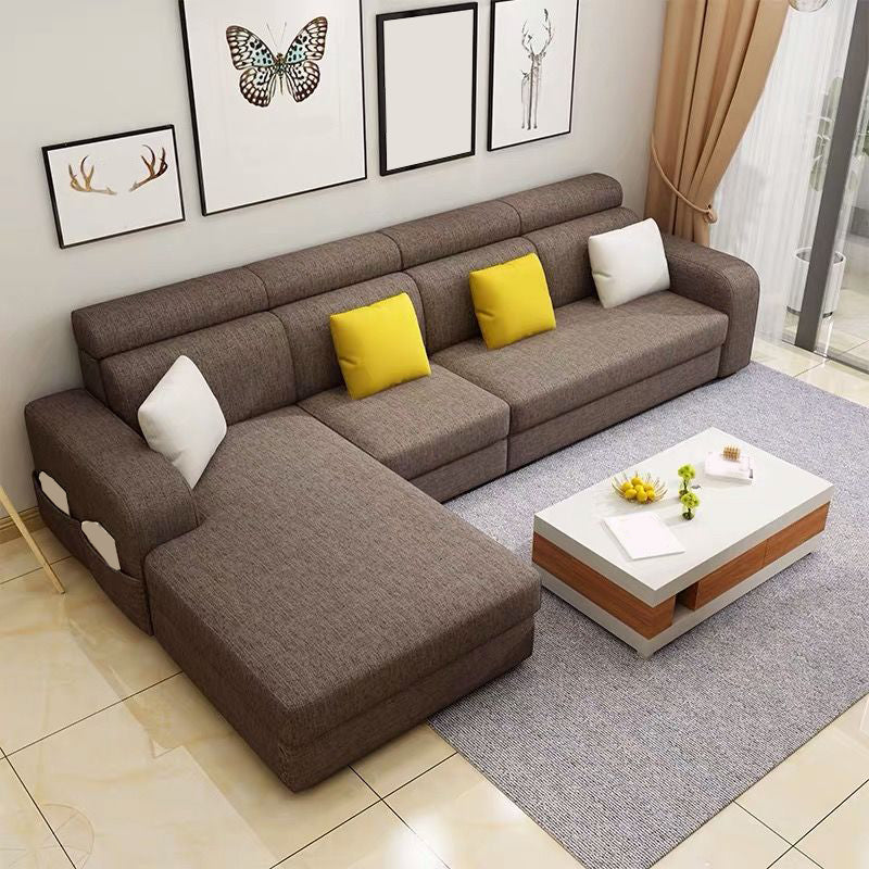 Scandinavian 4-seater L-Shape Sectional with Stoarge for Living Room