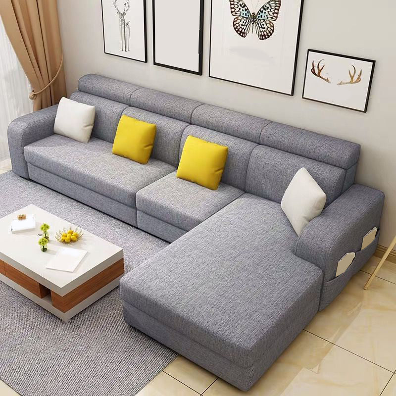 Scandinavian 4-seater L-Shape Sectional with Stoarge for Living Room