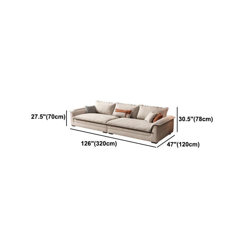 White Loose Back Sofa & Chaise Cushions Pillow Top Arm Sofa - 30.7" H