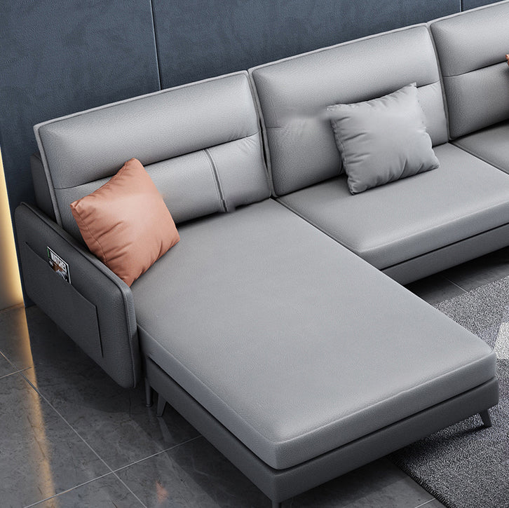 Scandinavian L-Shape Sectional with Square and Storage for Living Room