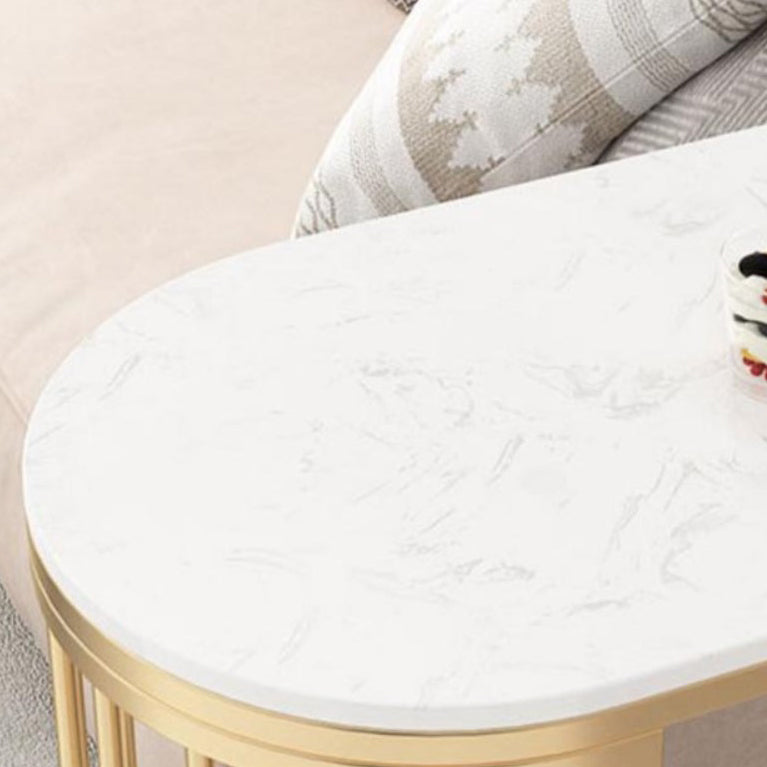 Modern Bar Table Artificial Marble Pub Table with Shelf, Only Table