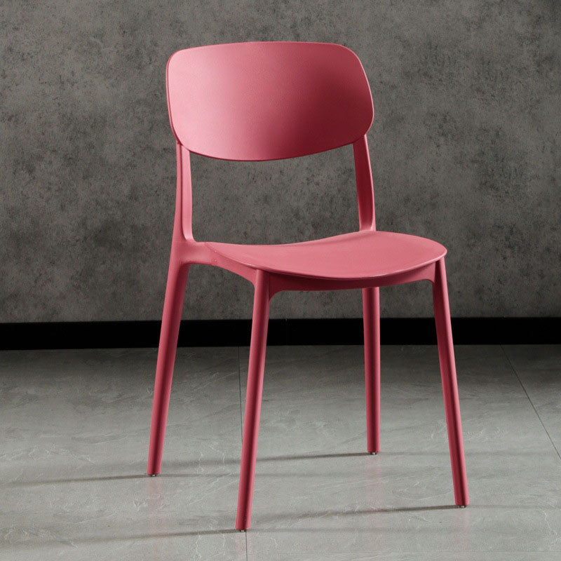 Glam Style Open Back Side Chair Plastic Stackable Dining Chair for Indoor